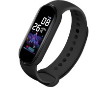 Resim Polosmart PSSW17 Akıllı Bileklik 5.1V Titreşimli Bluetooth Adım Sayar Kalp Atışı Uyku Takibi Siyah 