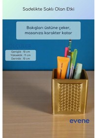 Resim Kalemlik Masa Kalemliği Organizer Kalemlik Altın Renk Model 86 Çok Renkli 