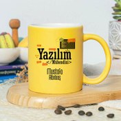 Resim Yazılım Mühendisi Tasarımlı Sarı Kupa Bardak 