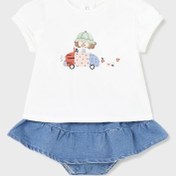 Resim Mayoral Kız Bebek Yazlık Denim Etek Tişört 2 Li Set 1831 