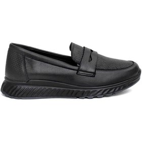 Resim Mammamia D24ya-3070 Kadın Deri Loafer Ayakkabı D24YA-3070-R7307 Siyah 