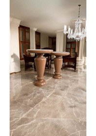 Resim Doğal Masif Ahşap Yan Sehpa 2 Li Kahverengi Zigon Sehpa Takımı Kahverengi 