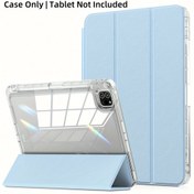 Resim Kristal Berraklık Katlanabilir Koruyucu Kılıflar, Termoplastik Poliüretan, Hibrit Kabuk, Ayarlanabilir Stand, Katlanabilir, Kalem Yuvası ile, Akıllı Hibernal Uyku Uyanıklık, iPad air 4. / 5. / 6. jenerasyon için, 27.94 cm / 33.02 cm, 2020 / 2022 / 2024 jenerasyonu 