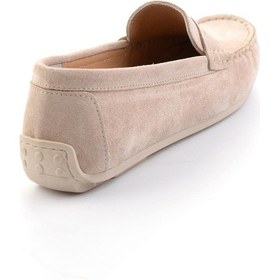 Resim Bambi Bej Hakiki Deri Kadın Loafer Ayakkabı K01045035702 Bej 