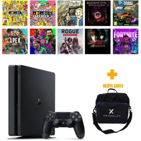 Resim Sony PlayStation 4 Slim 500GB + 10 Dijital Oyun + Tek Kol + ConsoleX Çanta (Yenilenmiş) 