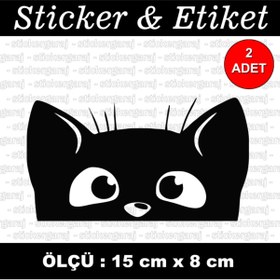 Resim auto Kedi Göz Kılozet Kapak Buzdolabı Sticker - Araba Motosiklet Kask Cam Laptop Uyumlu Etiket 