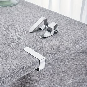 Resim 4 adet/8 adet/16 adet ağır hizmet tipi paslanmaz çelik masa örtüsü klipsi - şık tasarım, düğünler ve bahçe piknikleri için mükemmel. Elektrik kaynağına ihtiyaç duymadan güvenle sabitlenebilir ve bahçe piknikleri için olmazsa olmazdır 