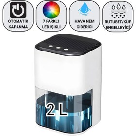 Resim Empressco 2000ml Işıklı Banyo ve Mutfak Nem Alma Cihazı, Küf ve Rutubet Önleyici 