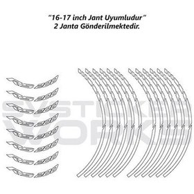 Resim Bajaj Rs200 Jant Sticker Dış Ve İç Set Sticker Jant Şeridi Beyaz 13219819 