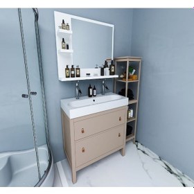 Resim Satıbazarı Dresuar 60x45 Banyo Aynası Antre Aynası Raflı Beyaz 