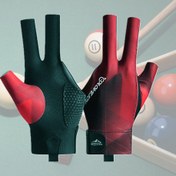 Resim 1 adet Profesyonel Snooker Bilardo Eldiveni Sol veya Sağ El İçin, Yüksek Elastik Nefes Alabilen Üç Parmak Eldiveni, Kaymaz Eldivenler 
