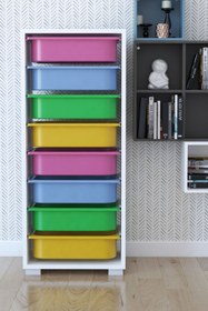 Resim Remaks 8 Sepetli Oyuncak Dolabı Çok Amaçlı Dolap - Renkli 