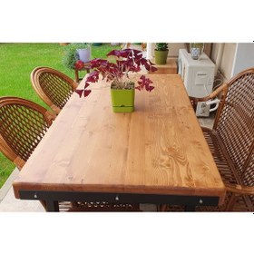 Resim Deryawood Doğal Ahşap Yemek Masası-80x120 