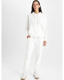 Resim Defacto Beli Paçası Lastikli Bağcıklı Cepli Kalın Jogger Eşofman Altı V2700AZ24WNER105 Ekru 