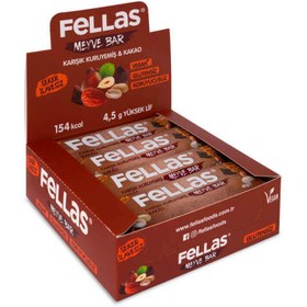Resim FELLAS Karışık Kuruyemişli Kakaolu Meyve Bar 40G X 12 
