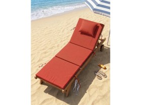 Resim Bhomes Concept 180x55x4 Cm Kırmızı Katlanabilir Su Geçirmez Şezlong minderi Yer Minderi - Plaj Matı 