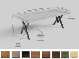 Resim NTConcept Vinne Doğal Ahşap Yemek Masası - AMZ-MAYM0031 (85 x 180 cm) 