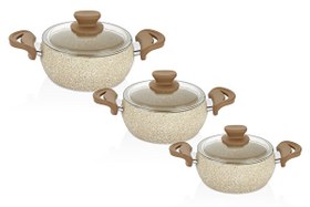 Resim Amboss Fatso 6 Parça Güveç Granit Silikon Kulplu Cappucino Tencere Seti 