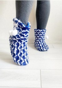 Resim Kadın Kışlık Panduf Mavi 