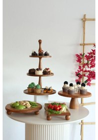 Resim Justwood 4lü 3 Katlı Kek Standı, 29 Cm Pastalık, 29 Cm Risus, 17x 