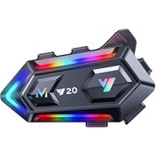Resim Fosenze Motorcycle Helmet Bluetooth Kulaklık Rgb Işıklı Ipx6 Su Geçirmez Bt5.3 Cvc Gürültü Azaltma 25 Saat Pil Siyah Sert Mikrofon 