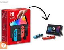 Resim OYUN YÜKLÜ 256GB HAFIZA NINTENDO OLED RED-BLUE 2 YIL GARANTİLİ 