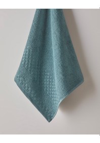 Resim English Home Border Check Pamuk Yüz Havlusu 50x80 Cm Petrol Petrol 