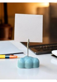 Resim Tatlı Mavi Bulut Temalı Fotoğraf Not Tutacak Hediyelik Ofis Masası Hediyelik Açık Mavi 