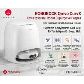 Resim Roborock Qrevo Curvx Robot Süpürge Beyaz + Xiaomi Akılı Baskül Hediye 