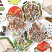 Resim 4'lü Yaratıcı Eğlenceli DIY Ev Mağaza Manzara Sticker Seti, Cep Telefonu Kılıfı Depolama, Su Bardağı Stickerları, Scrapbook Günlük DIY Duvar Stickerları 