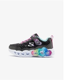 Resim Skechers Infinite Heart Lights - Fresh Love Kız Çocuk Siyah Işıklı Spor Ayakkabı Karışık Çok Renkli 