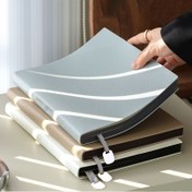 Resim A5 Yumuşak PU Deri İş Defteri - Şık Minimalist Tarihsiz Günlük, Beyaz Etiketsiz Ciltli, Çanta Taşınabilir Ofis Toplantı ve Seyahat Ajandası, Şık / Koyu Gri Kapak, Çantalarla Uyumlu 