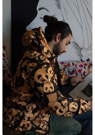 Resim Panda Desenli Sarı Siyah Yağmurluk Sarı 