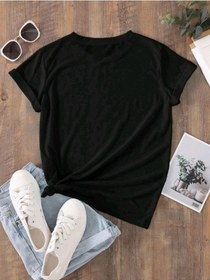 Resim Hamile Gebe T-shirt Mama Kalp Baskılı - Siyah Bisiklet Yaka Oversize Tişört 