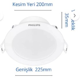 Resim Philips Eridani Dl190b 23w 200mm Delik Çapı 6500k Beyaz Işık 2000 Lümen Spot Beyaz 