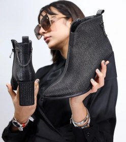 Resim Tina Guja Saya Kısmı Sıvama Model Kalın Topuklu İthal Kadın Bot 