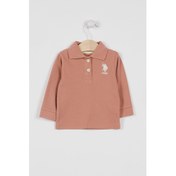 Resim U.S. Polo Assn. U.s. Polo Assn Lisanslı Classic Açık Kahve Bebek Uzun Kol Yakalı Sweatshirt 