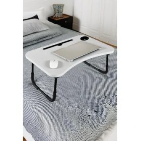 Resim SDT Group Taşınabilir Katlanır Koltuk Yatak Üstü Laptop Tablet Çalışma Masası ve Kahvaltı Sehpası Beyaz 