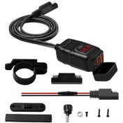 Resim Aubyhe Motosiklet İki Usb Hızlı Şarj Cihazı 12v, Su Geçirmez, Voltmetre Gösterge, Qc3.0 Teknolojisi, Kırmızı Renk 