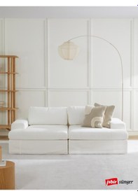 Resim Mode Siesta Pro Kuş Tüyü Kanepe 2 Modül 01 Kırık Beyaz Keten Kuma 