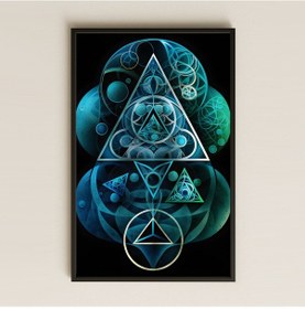 Resim Kutsal Geometri Temalı Şeffaf Pleksi Tablo 