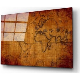 Resim Miyrem Glasses Collection -a1^ Dünya Haritası 31 Cam Tablo 