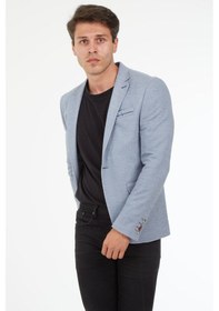 Resim Sposo 5126 Dar Kalıp Yarım Astarlı Gri Erkek Blazer Ceket Gri 