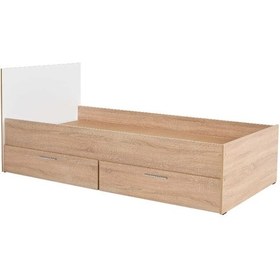 Resim Adoremobilya Plus Çekmeceli Tek Kişilik Karyola - Sonoma-Diamond Beyaz 