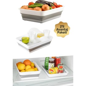 Resim Katlanabilir Dikdörtgen Badya Seti, 2'li, Pratik ve Şık Tasarım 