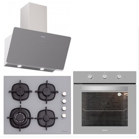 Resim Silverline BO6503S01 - CS5429S01 - 3457 Soho 60 CM Gri Cam Ankastre Set 