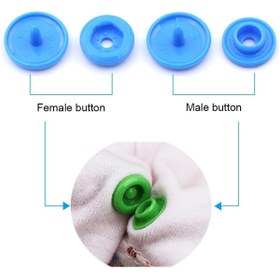 Resim SeraSelin 30 Adet Ateş Kırmızı Çıtçıt Plastik, T5 = 12,4 Mm, Dikişsiz, Kolay Takılır, Ateş Kırmızı Çıt Çıt 