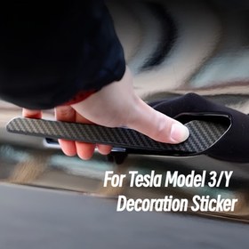 Resim For Tesla Model 3/Y için Karbon Fiber Kapı Tutma Kolu Koruyucu Çıkartma - Çizilmeye Dayanıklı, Su Geçirmez, Kolay Kurulum - Güçlü Yapışma ile Şık Otomobil Dış Aksesuarı, Dış Çıkartma 