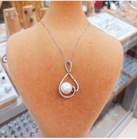 Resim Firuze Gümüş İnci ve Zirkon Taşlı Gümüş Kadın Kolye F1600646 