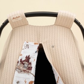 Resim Puset Örtüsü - Çift Taraflı - Sütlü Kahve Örgü - Harry 